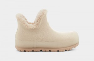 Beige Women's Ugg Raincloud Clear Boots | India-9476201