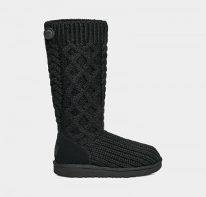 Black Kids' Ugg Classic Cardi Cabled Knit Boots | India-2493875