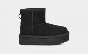 Black Kids' Ugg Classic Mini Platform Boots | India-9425316