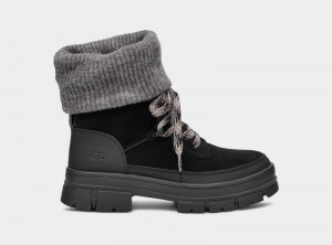 Black Women's Ugg Ashton Hiker Winter Boots | India-5689701