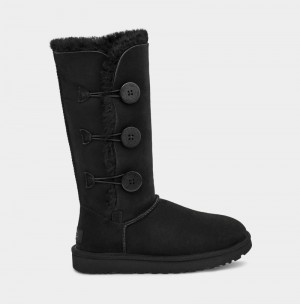 Black Women's Ugg Bailey Button Triplet Ii Boots | India-7368401