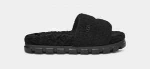 Black Women's Ugg Cozetta Curly Slippers | India-5409173