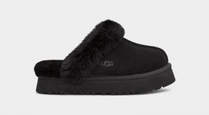 Black Women's Ugg Disquette Slippers | India-2765390