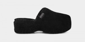 Black Women's Ugg Fuzz Sugar Clog Clogs | India-8350249