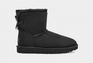 Black Women's Ugg Mini Bailey Bow Ii Boots | India-2035867