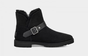 Black Women's Ugg Romely Short Buckle Winter Boots | India-8024163