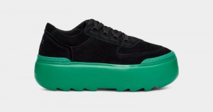 Black / Turquoise Green Women's Ugg Marin Mega Lace Sneakers | India-3627054