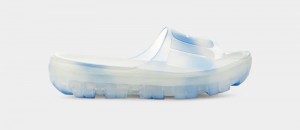 Blue Women's Ugg Jella Clear Watercolors Slides | India-1057329