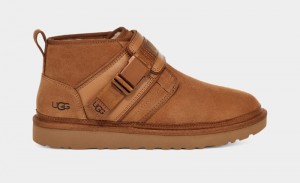 Brown Men's Ugg Neumel Snapback Boots | India-6085127