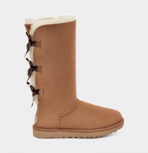 Brown Women's Ugg Bailey Bow Tall Ii Boots | India-4853129