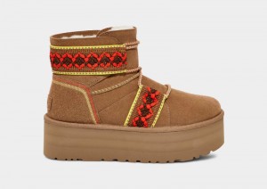 Brown Women's Ugg Classic Mini Ii Braid Platform Boots | India-8026749