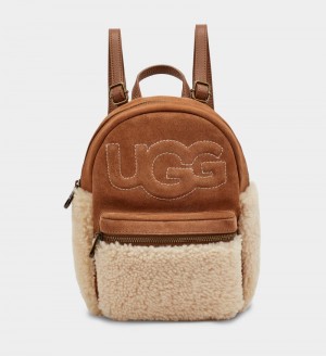 Brown Women's Ugg Dannie Ii Mini Sheepskin Backpacks | India-6248517