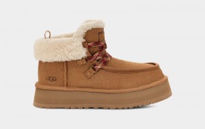 Brown Women's Ugg Funkarra Cabin Cuff Sneakers | India-9401628