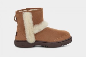 Brown Women's Ugg Sunburst Mini Winter Boots | India-4391076