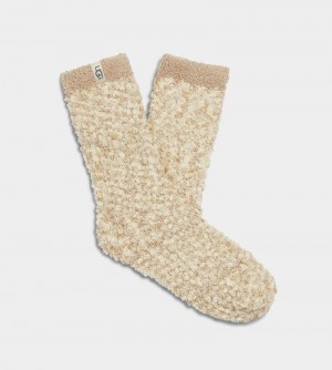 Cream Women's Ugg Cozy Chenille Socks | India-0512896