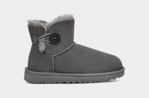 Grey Women's Ugg Mini Bailey Button Ii Boots | India-9245861