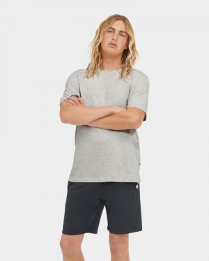 Grey / Black Men's Ugg Darian Set Sleepwear | India-7809526