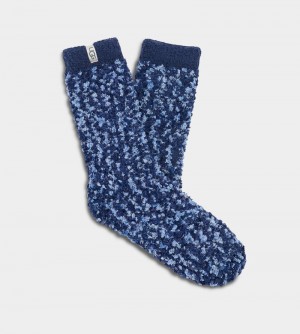 Navy Women's Ugg Cozy Chenille Socks | India-0395716