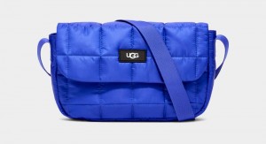 Navy Women's Ugg Dalton Crossbody Puff Handbags | India-0634812