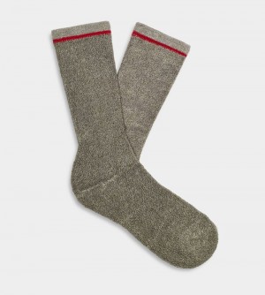 Olive Men's Ugg Kyro Cozy Crew Socks | India-7831506