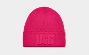 Pink Women's Ugg 3d Graphic Logo Beanie | India-3604172