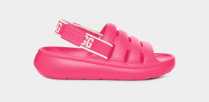 Pink Women's Ugg Sport Yeah Slides | India-5127349