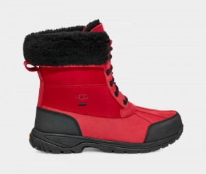 Red / Black Men's Ugg Butte Winter Boots | India-0659178