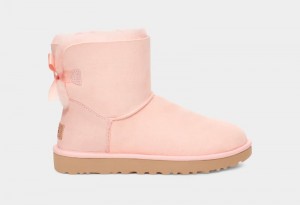 Rose Women's Ugg Mini Bailey Bow Ii Boots | India-7206498