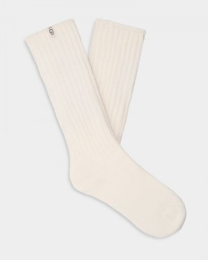 White Women's Ugg Tyla Slouchy Crew Socks | India-1685703