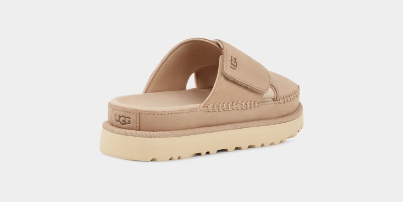 Apricot Women's Ugg Goldenstar Cross Slides | India-4867910