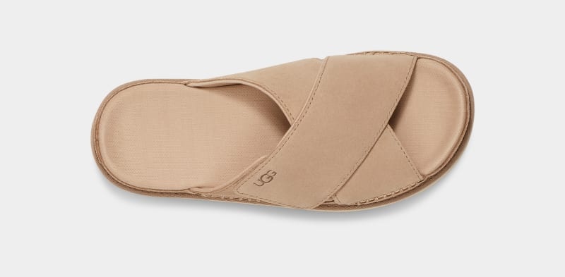 Apricot Women's Ugg Goldenstar Cross Slides | India-4867910