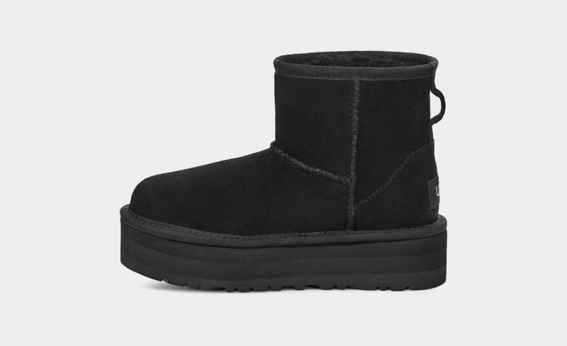 Black Kids' Ugg Classic Mini Platform Boots | India-9425316