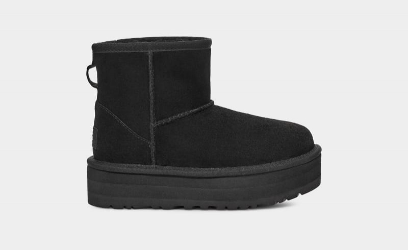 Black Kids\' Ugg Classic Mini Platform Boots | India-9425316