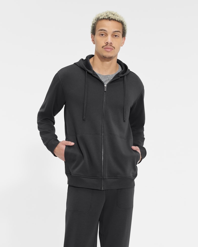 Black Men\'s Ugg Gordon Zipped Hoodie | India-8960724