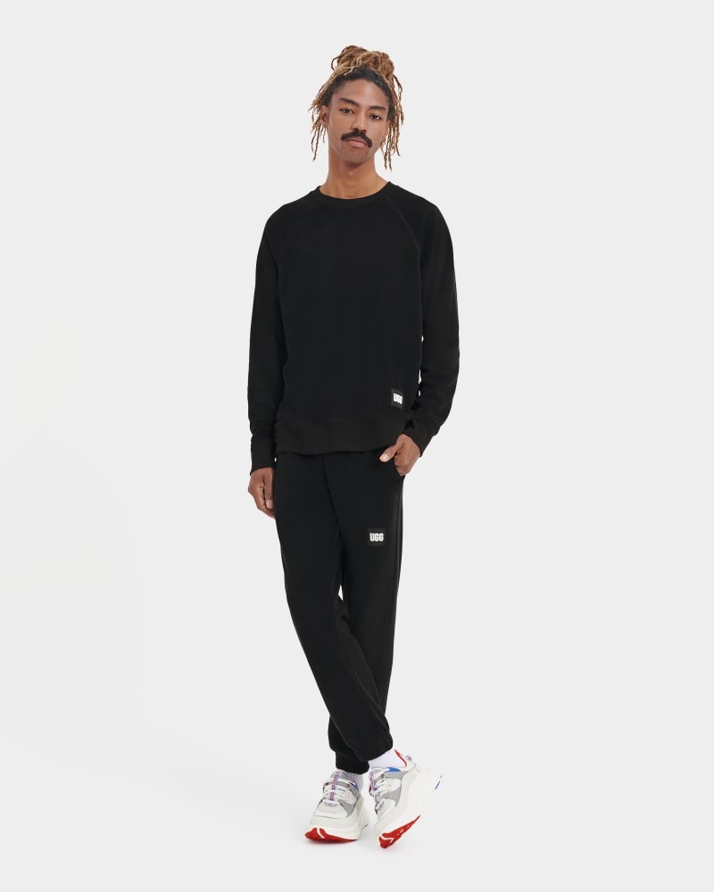 Black Men's Ugg Kamryn Crewneck Sweatshirts | India-1825306