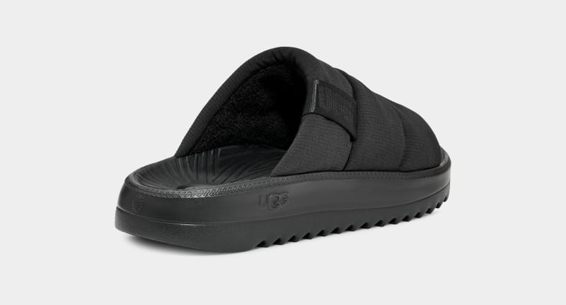 Black Men's Ugg Maxxer Slides | India-9506713