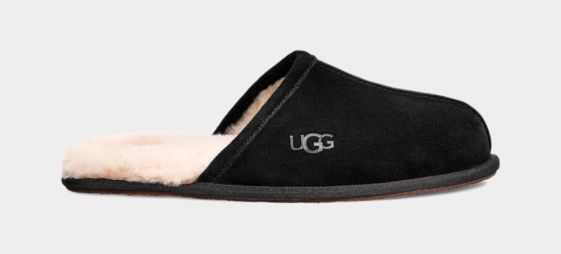 Black Men\'s Ugg Scuff Slippers | India-8920537