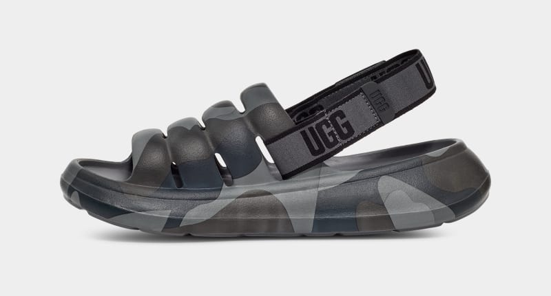 Black Men's Ugg Sport Yeah Camopop Sandals | India-7195462