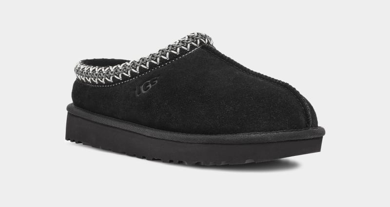 Black Men's Ugg Tasman Slippers | India-2309618