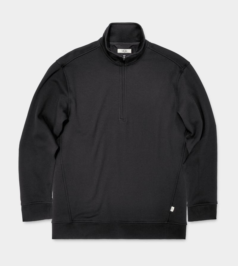 Black Men's Ugg Zeke Half Zip Pullover | India-5238610