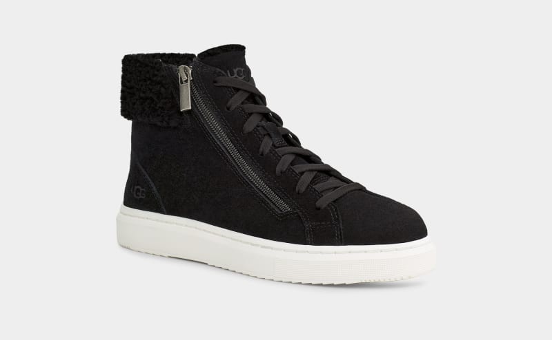 Black Women's Ugg Alameda Mid Zip Sneakers | India-1894360