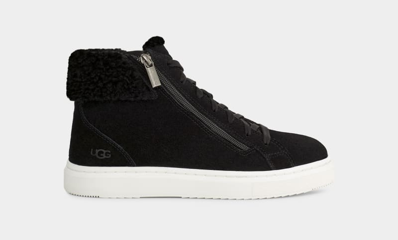 Black Women\'s Ugg Alameda Mid Zip Sneakers | India-1894360