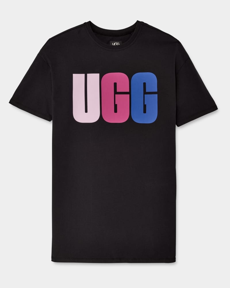 Black Women's Ugg Alayah Logo T-Shirt Dress | India-4123587