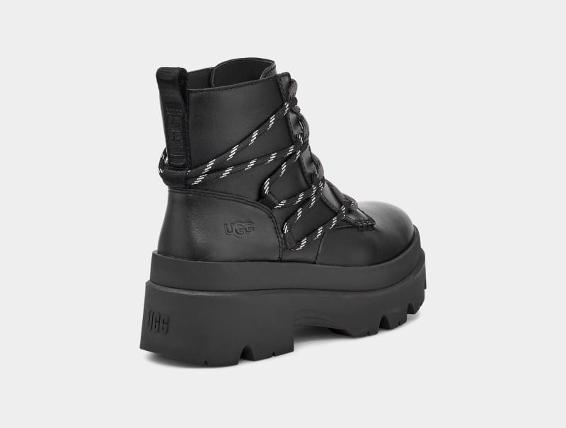 Black Women's Ugg Brisbane Lace Up Ankle Boots | India-7821530