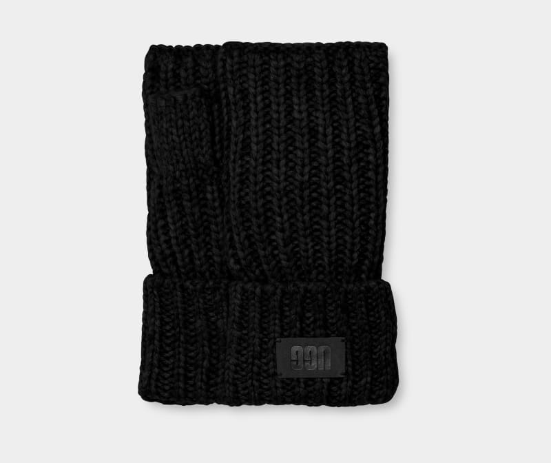 Black Women\'s Ugg Chunky Fingerless Cuff Gloves | India-5270831