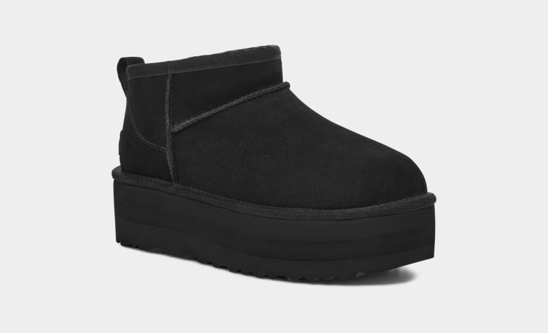 Black Women's Ugg Classic Ultra Mini Platform Boots | India-3120476