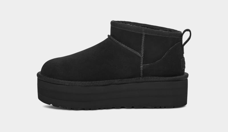 Black Women's Ugg Classic Ultra Mini Platform Boots | India-3120476