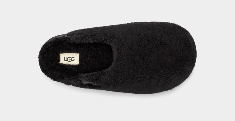 Black Women's Ugg Fuzz Sugar Slides | India-1643250