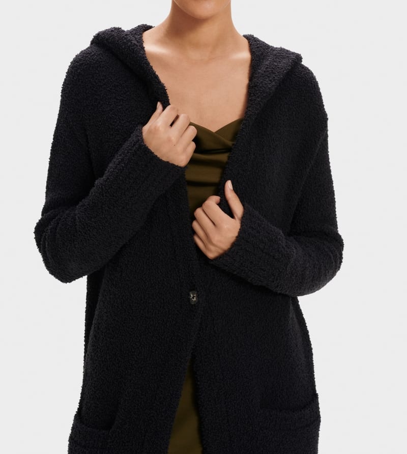 Black Women's Ugg Judith Knit Cardigans | India-7524189