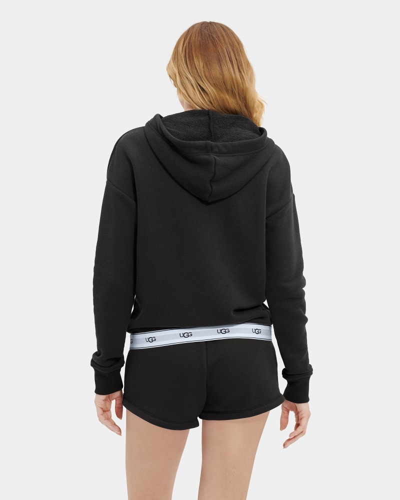 Black Women's Ugg Sena Zipped Hoodie | India-6529801